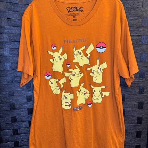Pokemon Tops - Pokemon 2021 Pikachu with Pokeballs Women’s T-Shirt Orange